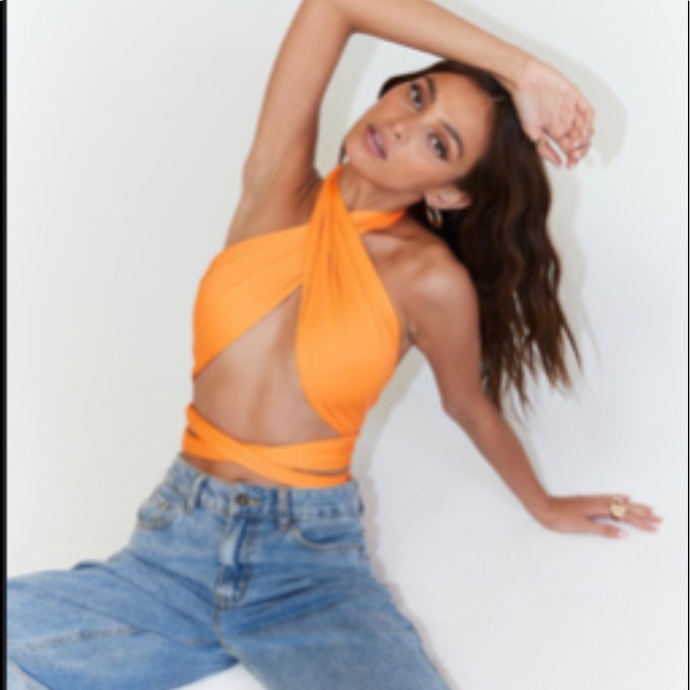 Princess polly orange Wrap top!